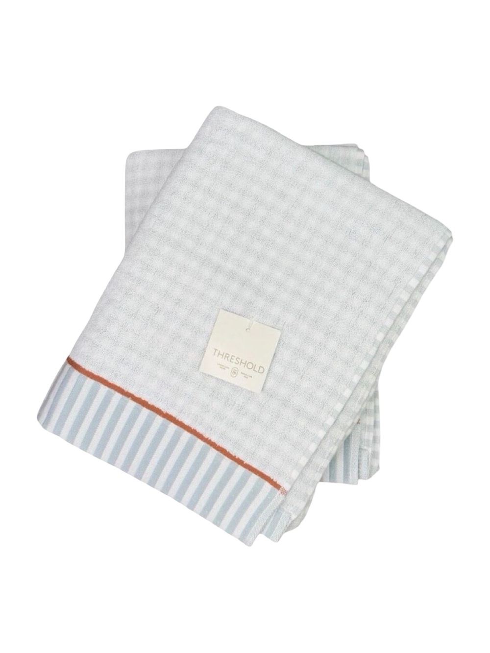 Threshold Traditional Gingham Plaid Bath Towels - Blue - 2 Packs - 4 Towels